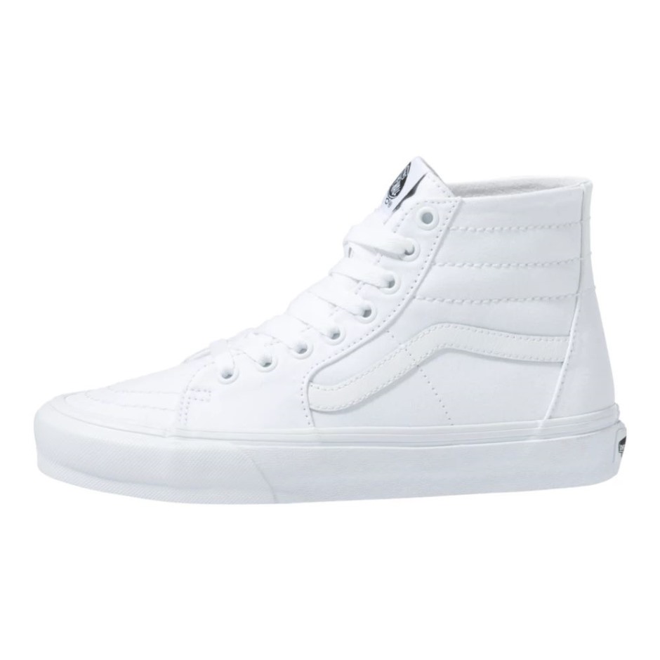 Vans לנשים Sk8-hi נעלי סקייט מחודדות בד קנבס לבן אמיתי