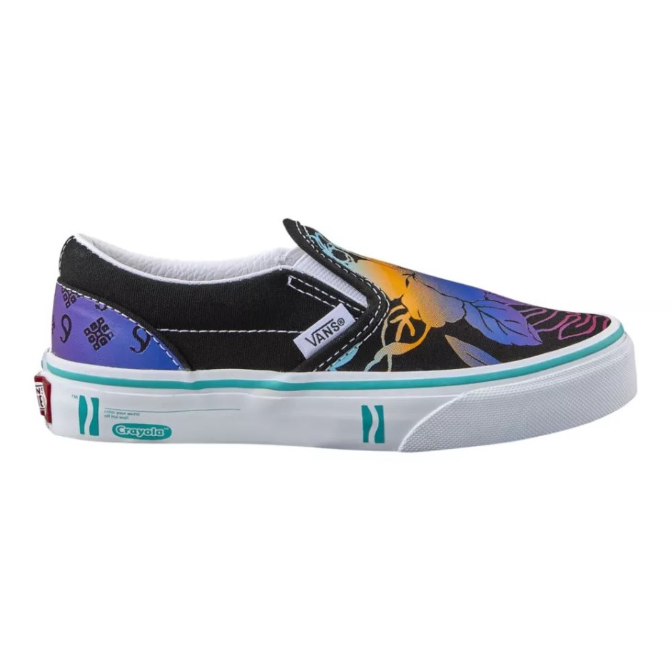 Vans X Crayola לילדים נעלי סקייט קלאסיות לפני בית הספר נעלי סניקרס נעלי ספורט נמוך לילדות להחליק על עשה זאת בעצמך, עקבו אחר החלומות שלכם