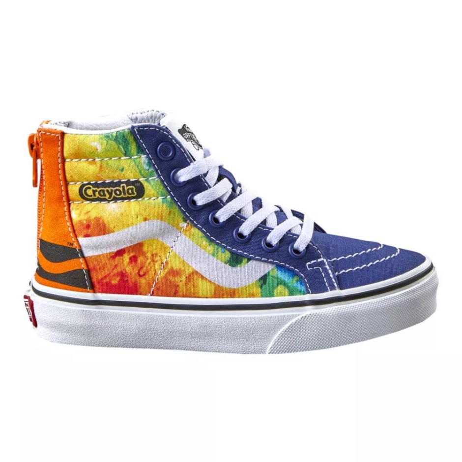 Vans X Crayola ילדים טרום-skool Sk8 נעלי סקייט נעלי סניקרס בנים רוכסן נמוך רוכסן Crayola Mashup נמס