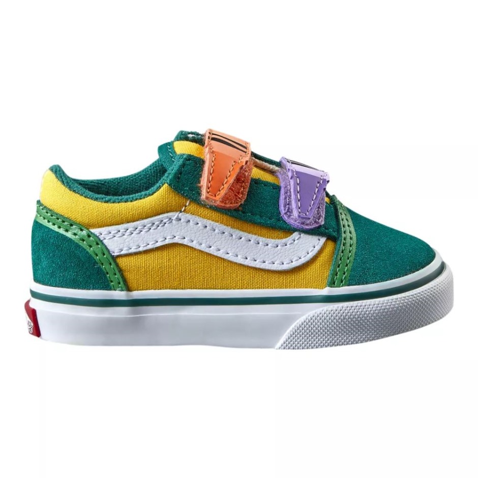 Vans X Crayola לפעוטות ילדים אולד סקול V נעלי סקייט קריולה מחוץ לקופסה