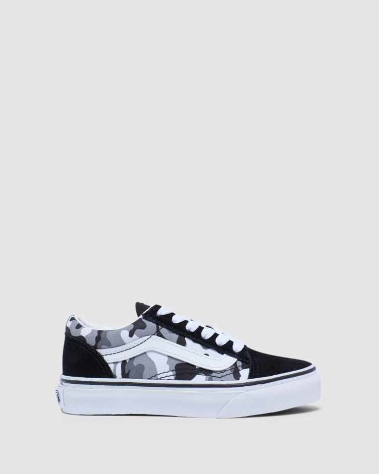 Vans Old School Lace Camo Youth שחור ולבן