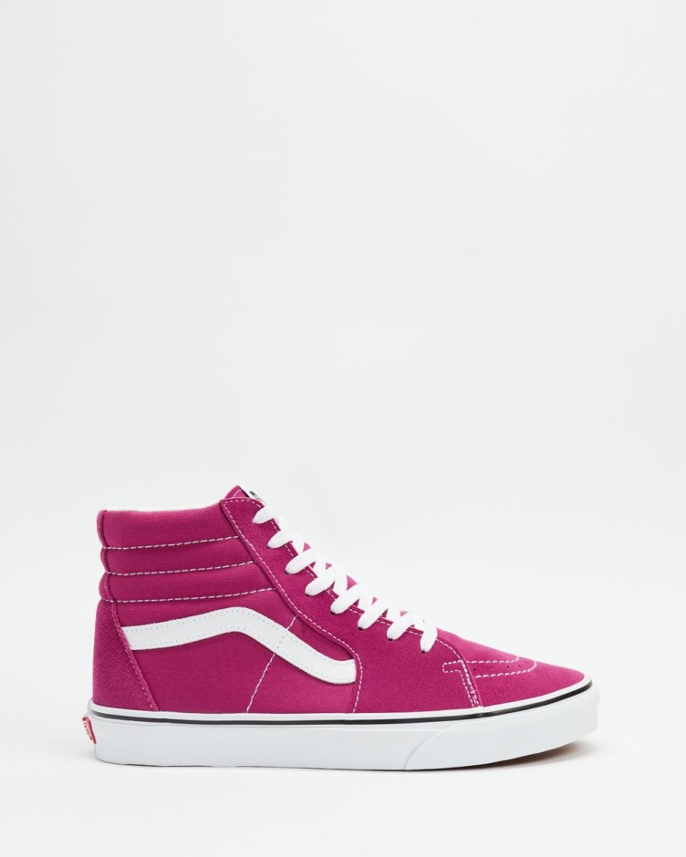 Vans Sk8 Hi - פוקסיה יוניסקס אדום-לבן אמיתי
