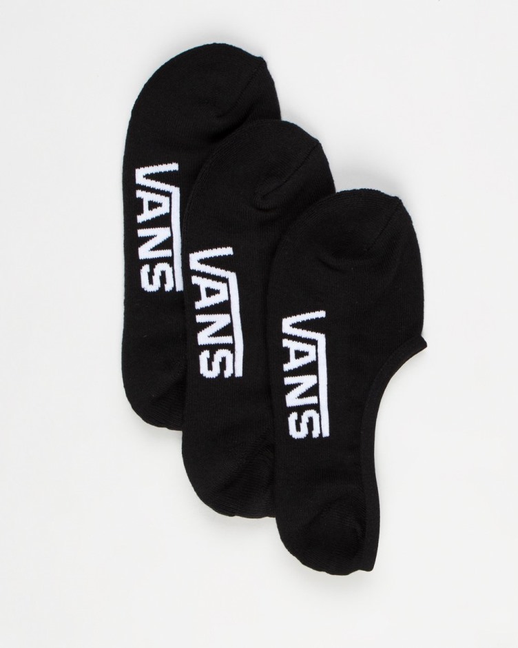 Vans Classic Super No-show גרביים עם 3 חבילות שחורות