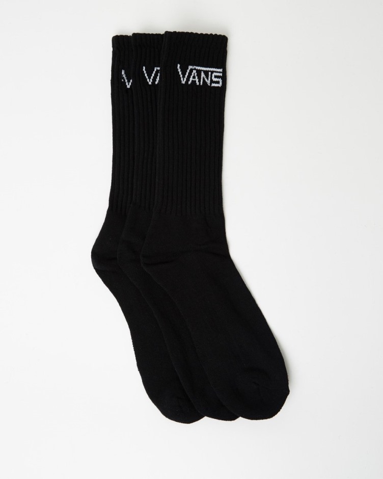 Vans Classic Crew גרביים 3 חבילות שחורות