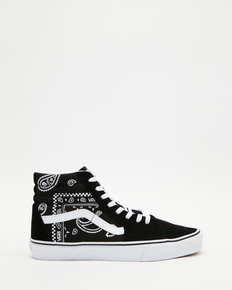 Vans Sk8-hi - יוניסקס שחור ולבן אמיתי