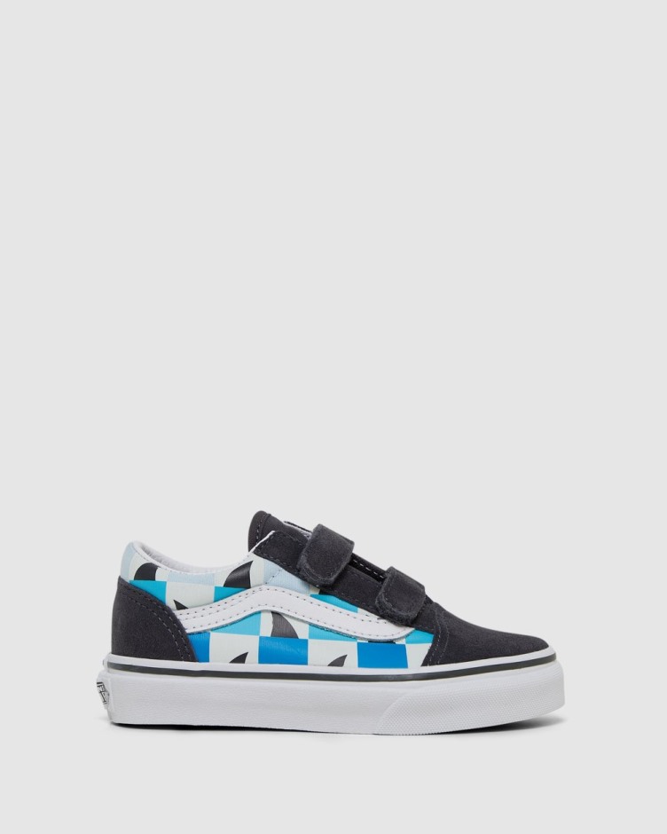 Vans Old School V Glow Shark Youth אספלט-לבן