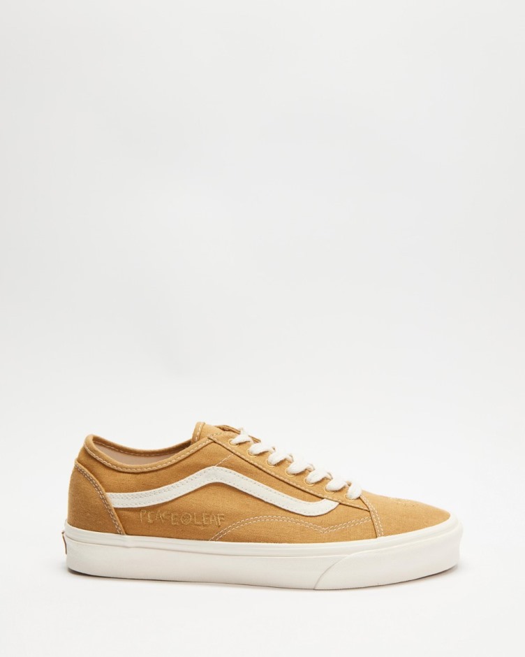 Vans Eco Theory Nelli Old School Pointed - חרדל יוניסקס זהב לבן אמיתי