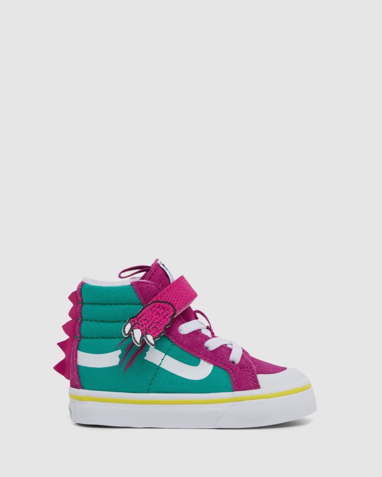 Vans Sk8-hi הוצאה מחודשת V Dino Infant סגול-ירוק