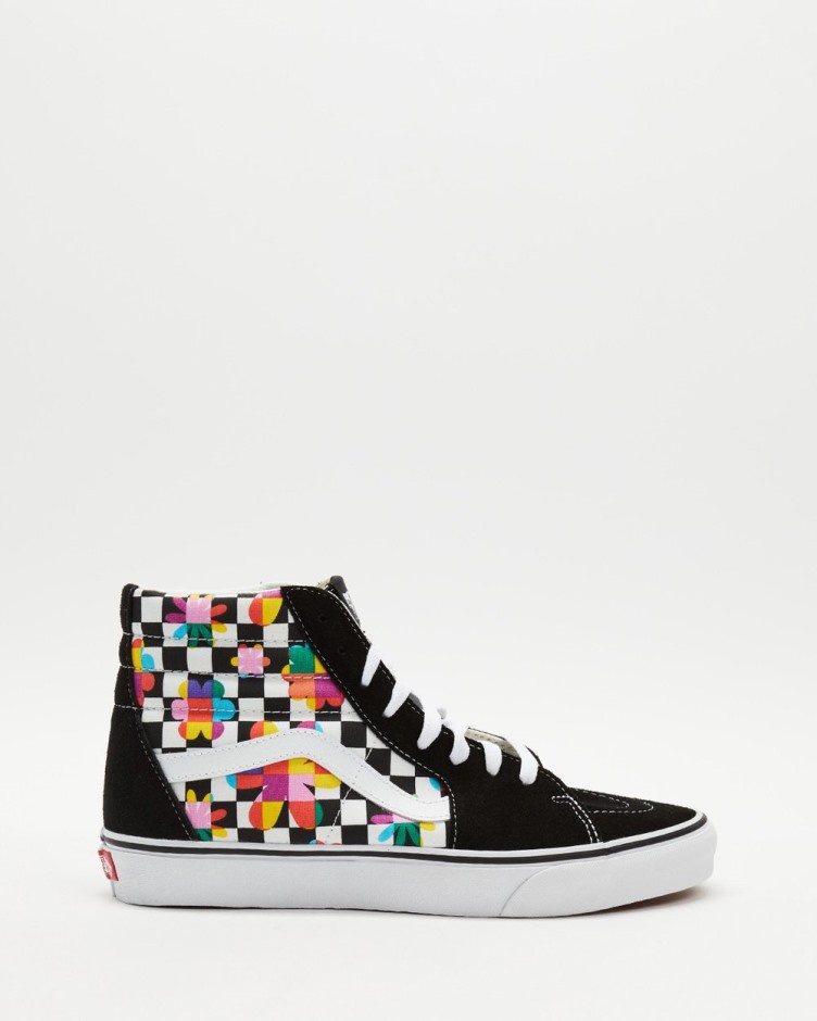 Vans Sk8 Hi - יוניסקס שחור-אמת לבן-פרחוני