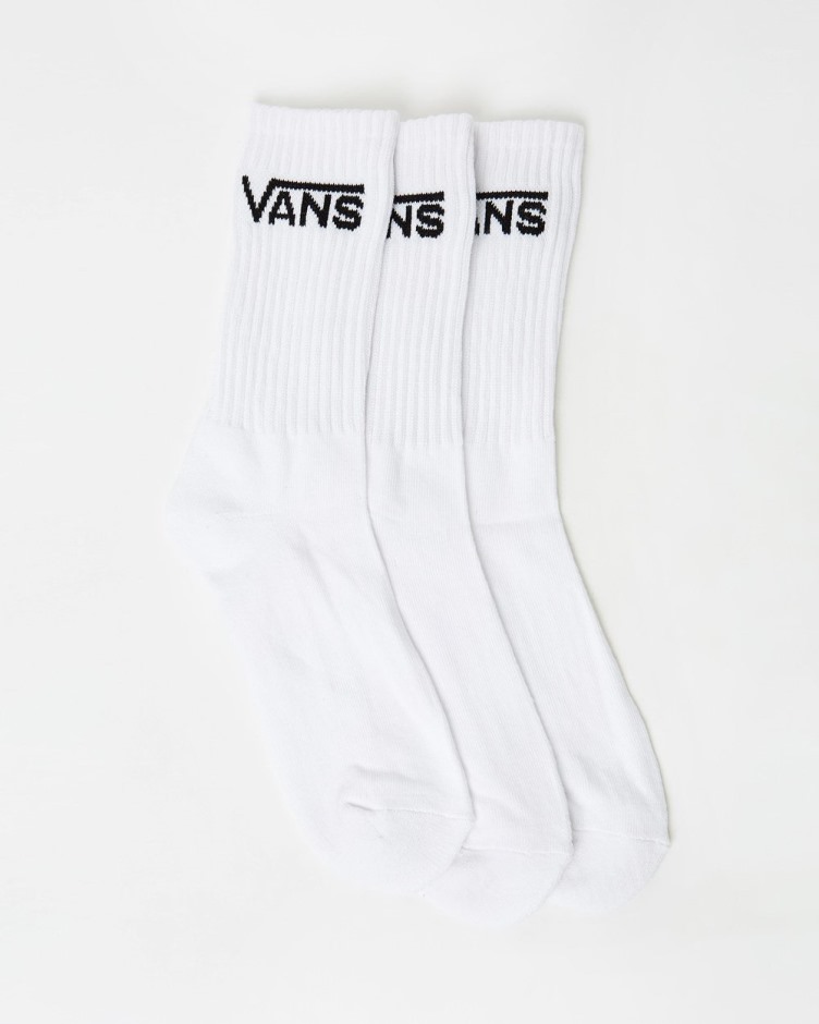 Vans Classic Crew גרביים לבנים עם 3 חבילות